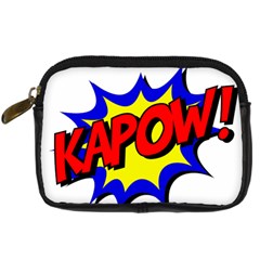 Kapow-comic-comic-book-fight Digital Camera Leather Case by 99art