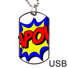 Kapow-comic-comic-book-fight Dog Tag Usb Flash (two Sides) by 99art