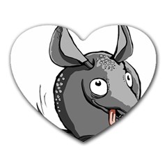 Animal-armadillo-armored-ball- Heart Mousepad