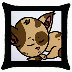 Cat-cartoon-pet-kitten-character Throw Pillow Case (black)