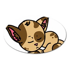 Cat-cartoon-pet-kitten-character Oval Magnet by 99art