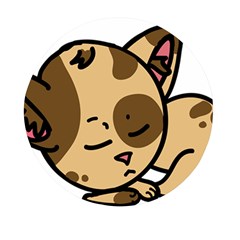 Cat-cartoon-pet-kitten-character Mini Round Pill Box by 99art