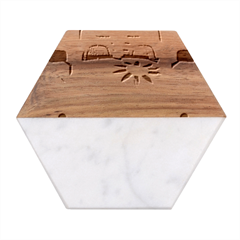 Car-transportation-cartoon-comic Marble Wood Coaster (hexagon) 