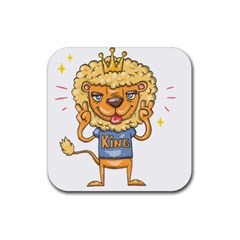 Animation-lion-animals-king-cool Rubber Coaster (square) by 99art