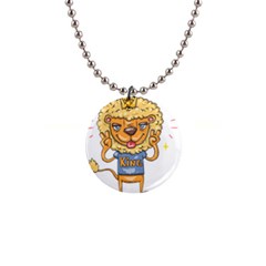 Animation-lion-animals-king-cool 1  Button Necklace by 99art