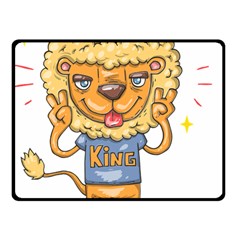 Animation-lion-animals-king-cool Fleece Blanket (small) by 99art