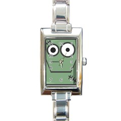 Cartoon-cute-frankenstein-halloween Rectangle Italian Charm Watch by 99art