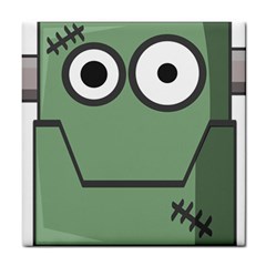 Cartoon-cute-frankenstein-halloween Tile Coaster by 99art