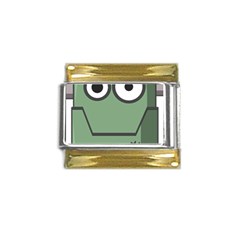 Cartoon-cute-frankenstein-halloween Gold Trim Italian Charm (9mm) by 99art