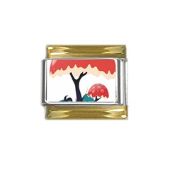 Tree-art-trunk-artwork-cartoon Gold Trim Italian Charm (9mm) by 99art