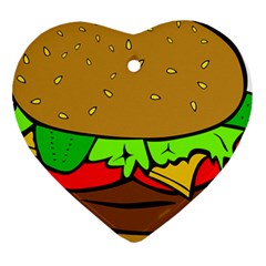 Hamburger-cheeseburger-fast-food Ornament (Heart)