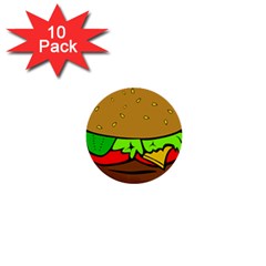 Hamburger-cheeseburger-fast-food 1  Mini Buttons (10 pack) 