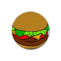 Hamburger-cheeseburger-fast-food Rubber Coaster (Round)