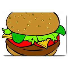 Hamburger-cheeseburger-fast-food Large Doormat