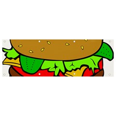 Hamburger-cheeseburger-fast-food Banner and Sign 9  x 3 