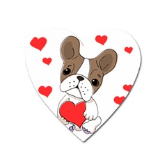 Animation-dog-cute-animate-comic Heart Magnet by 99art