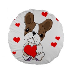 Animation-dog-cute-animate-comic Standard 15  Premium Flano Round Cushions by 99art