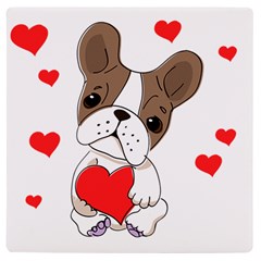 Animation-dog-cute-animate-comic Uv Print Square Tile Coaster  by 99art