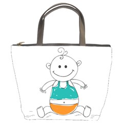 Baby-cute-child-birth-happy Bucket Bag by 99art