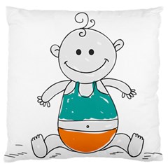 Baby-cute-child-birth-happy Standard Premium Plush Fleece Cushion Case (one Side) by 99art