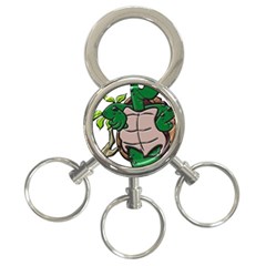 Amphibian-animal-cartoon-reptile 3-ring Key Chain by 99art