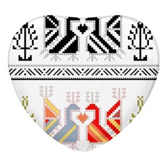 Bulgarian Folk Art Folk Art Heart Glass Fridge Magnet (4 Pack) by 99art