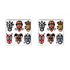 Tribal-masks-african-culture-set Cufflinks (square) by 99art