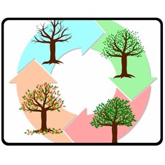 Seasons-of-the-year-year-tree Two Sides Fleece Blanket (medium) by 99art