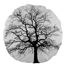 Tree-silhouette-winter-plant Large 18  Premium Flano Round Cushions by 99art