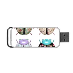 Ladybug-flower-pattern-shabby-chic Portable Usb Flash (two Sides)