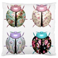Ladybug-flower-pattern-shabby-chic Standard Premium Plush Fleece Cushion Case (two Sides)