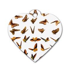 Butterfly Butterflies Insect Swarm Dog Tag Heart (one Side)