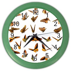 Butterfly Butterflies Insect Swarm Color Wall Clock