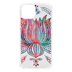 Lotus Feathers Boho Watercolor Iphone 13 Tpu Uv Print Case by 99art