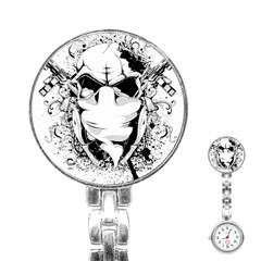 Graphic-design-vector-skull Stainless Steel Nurses Watch by 99art