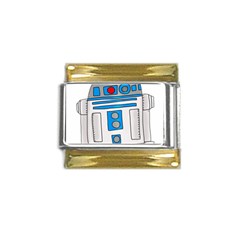 Technology-clip-art-r2d2 Gold Trim Italian Charm (9mm)