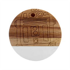 Technology-clip-art-r2d2 Marble Wood Coaster (round)