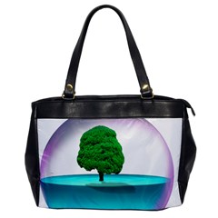 Crystal-ball-sphere-cartoon Color Background Oversize Office Handbag by 99art