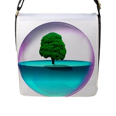 Crystal-ball-sphere-cartoon Color Background Flap Closure Messenger Bag (l) by 99art