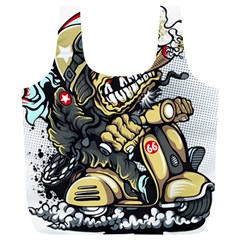 Scooter-motorcycle-boot-cartoon-vector Full Print Recycle Bag (xl) by 99art