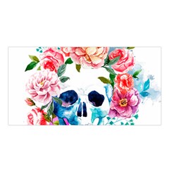 Day Of The Dead Skull Art Satin Shawl 45  X 80  by 99art