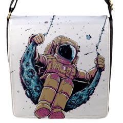 Drawing-astronaut Flap Closure Messenger Bag (S)