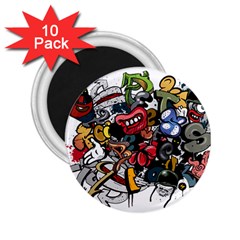 Mural Graffiti Paint 2 25  Magnets (10 Pack)  by 99art