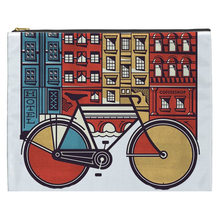 Amsterdam Graphic Design Poster Illustration Cosmetic Bag (XXXL)