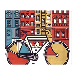 Amsterdam Graphic Design Poster Illustration Two Sides Premium Plush Fleece Blanket (large) by 99art