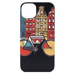 Amsterdam Graphic Design Poster Illustration Iphone 14 Plus Black Uv Print Case