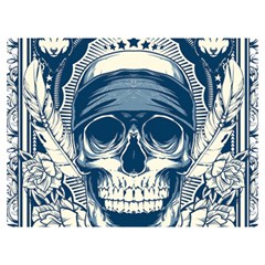 Skull Drawing Two Sides Premium Plush Fleece Blanket (extra Small)