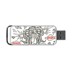 Drawing Clip Art Hand Painted Abstract Creative Space Squid Radio Portable Usb Flash (two Sides) by 99art