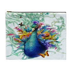 Bird-peafowl-painting-drawing-feather-birds Cosmetic Bag (xl) by 99art