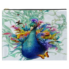 Bird-peafowl-painting-drawing-feather-birds Cosmetic Bag (xxxl) by 99art